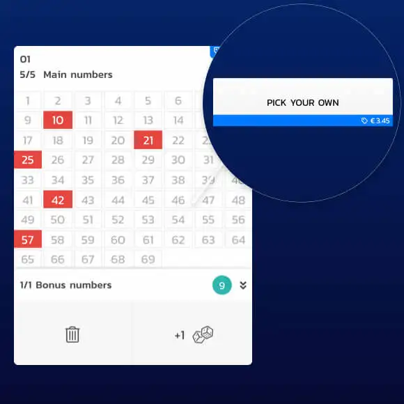 Step 4 – Choose your own lottery numbers