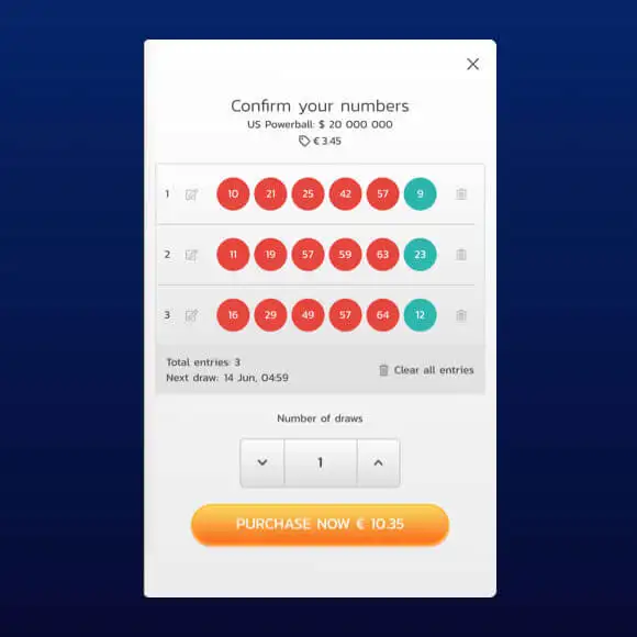 Step 7 – Confirm Numbers and Enter Future Draws